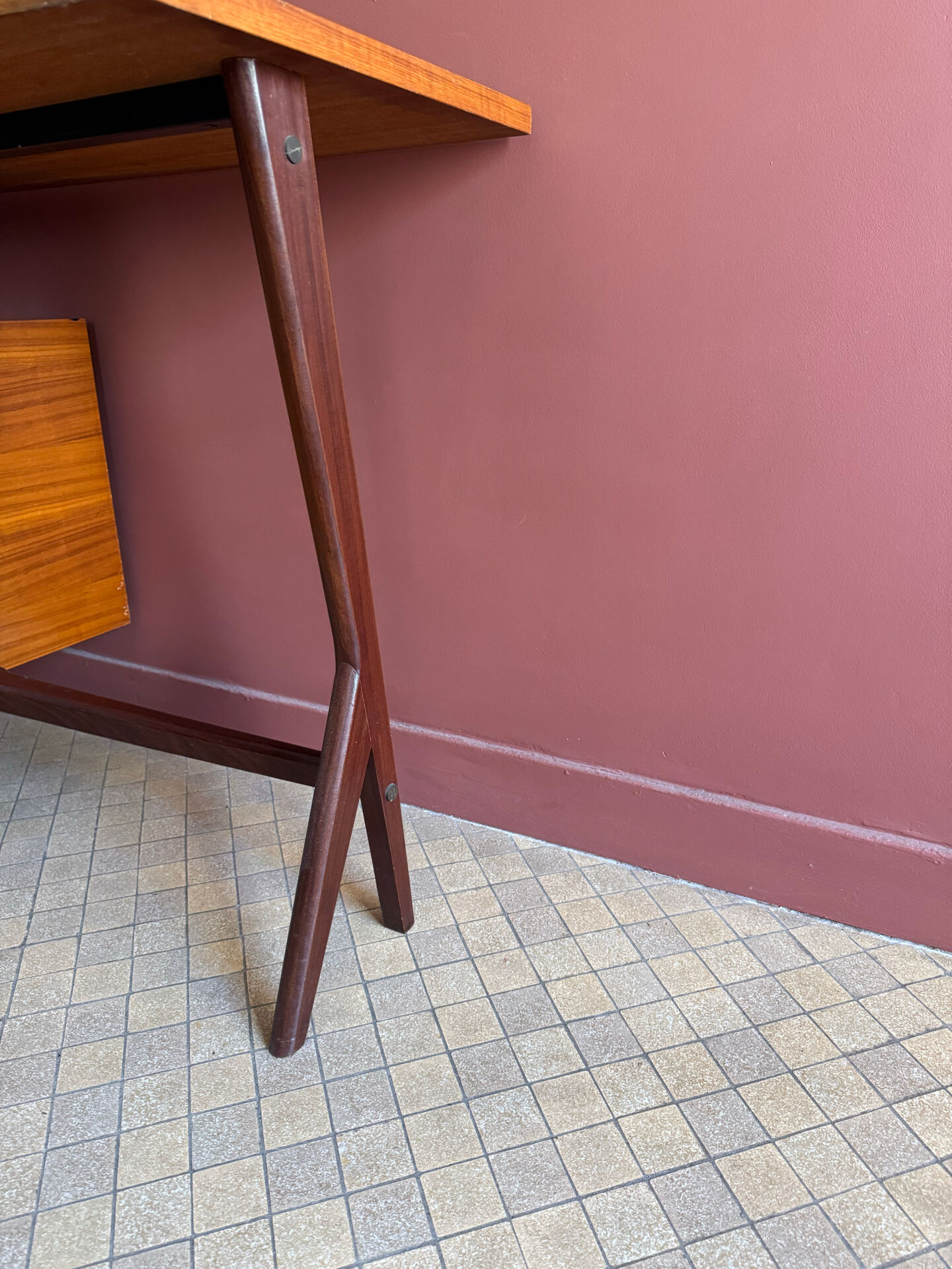 Bureau vintage teck & acajou