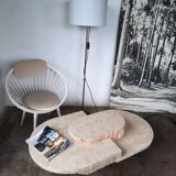 Table basse placage de travertin Magnussen Ponte