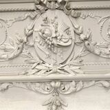 Decorative panel or top of door in wood and patinated stucco 19th century