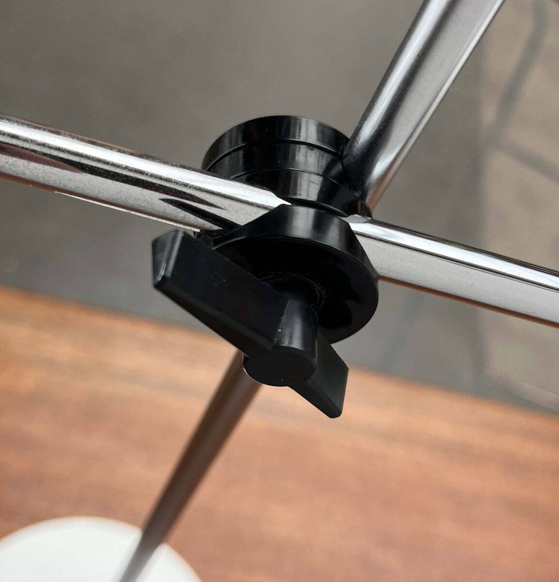 Mid-Century Modern German Minimalist White and Chrome Table Lamp from Kaiser Leuchten, 1960s