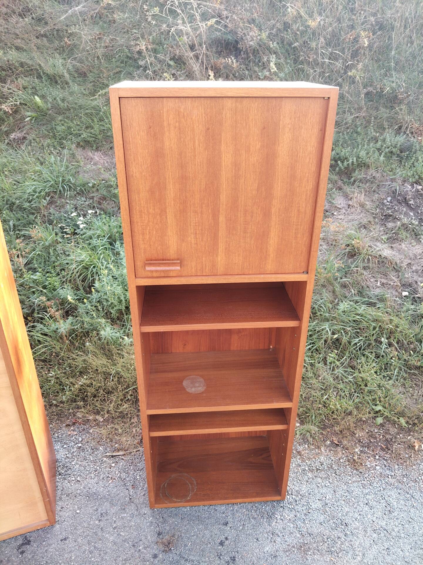 Pair of vintage column bookshelves from the 60s-70s Scandinavian style.