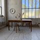 Cherry farmhouse table with spindle legs, 1950s