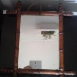 Miroir bambou années  50 45x53cm