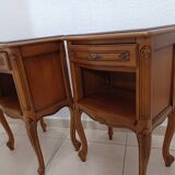2 Louis XV style cherry wood bedside tables