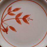 Set of 6 old orange flower dessert plates - Longchamp
