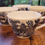 4 English porcelain cups