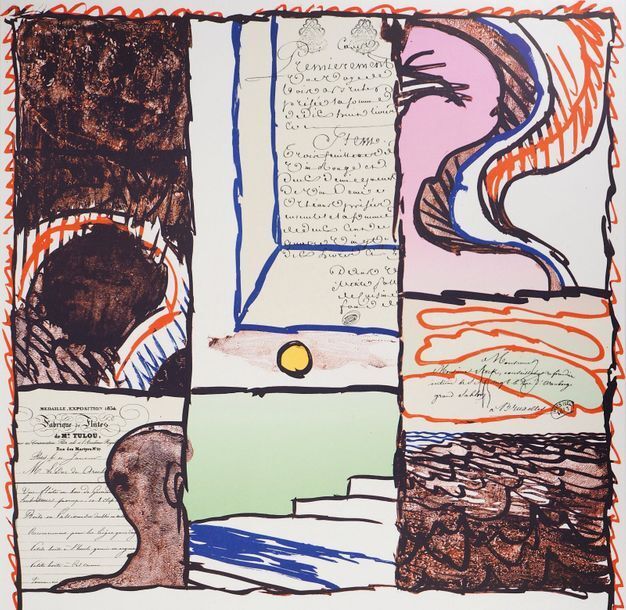 Alechinsky pierre (1927) "travaux d'impression", 1980. original poster in lithography