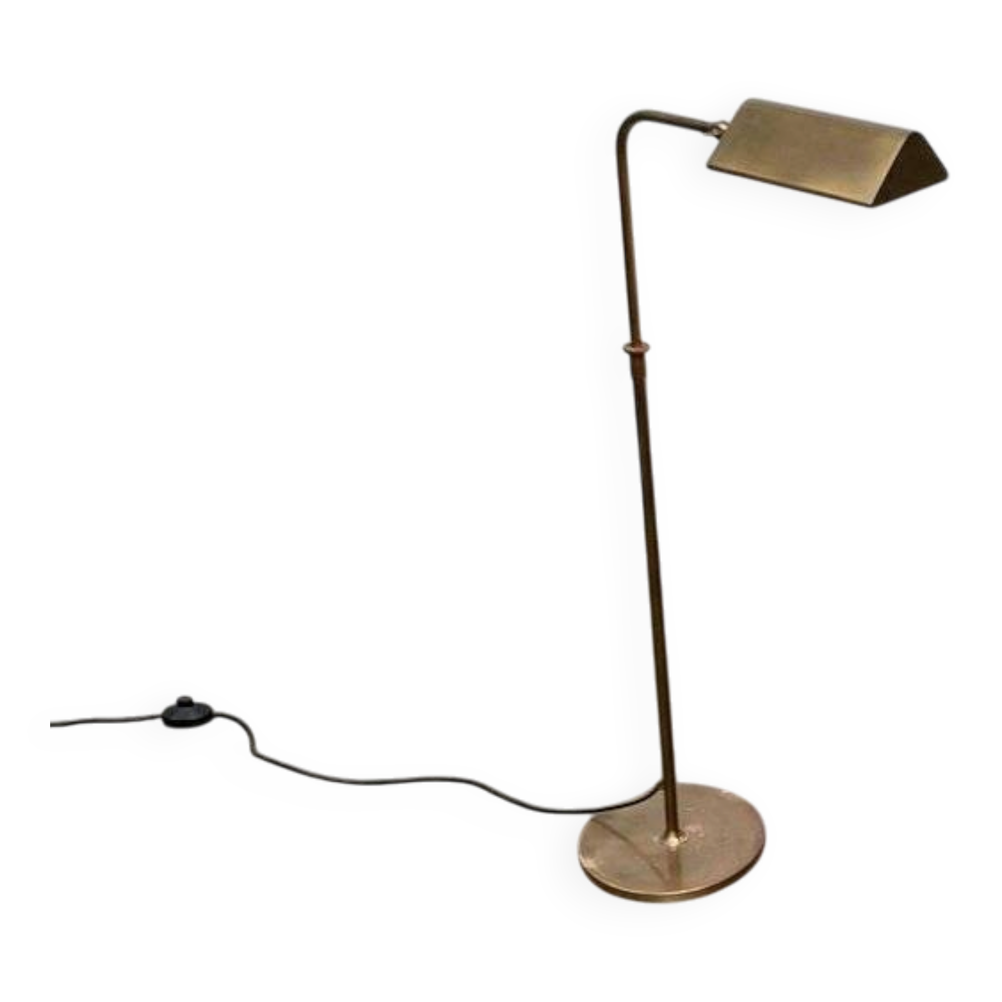 Vintage Hollywood Regency floor lamp in German brass by Florian Schulz.