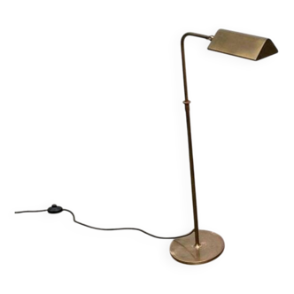 Vintage Hollywood Regency floor lamp in German brass by Florian Schulz.