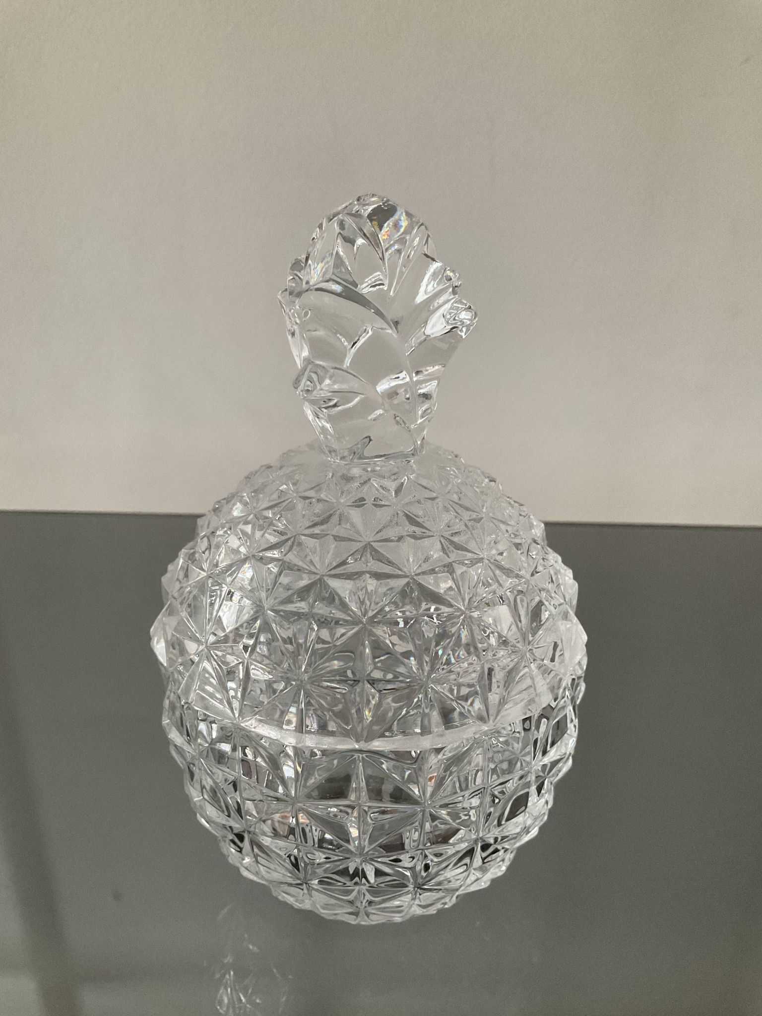Vide-poche bonbonnière ananas vintage en cristal