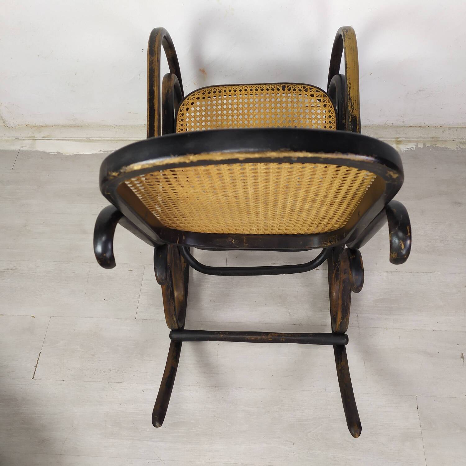 Black curved wood rocking chair
