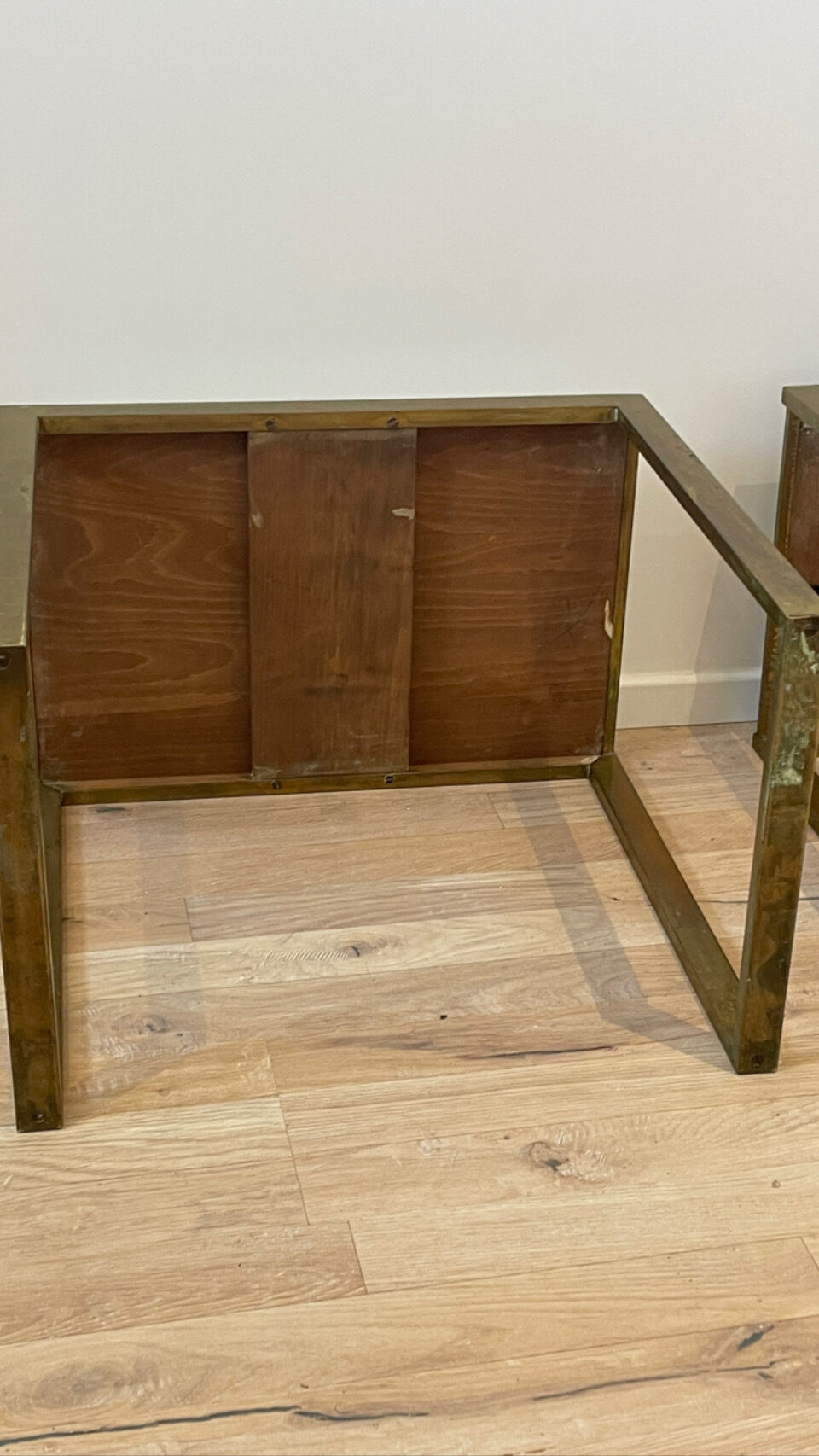 3 nesting tables art deco gilded Jacques Adnet