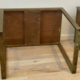 3 nesting tables art deco gilded Jacques Adnet