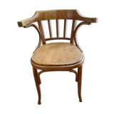 Curved wooden desk chair