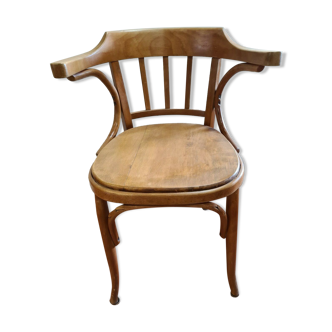 Curved wooden desk chair