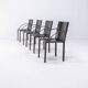 Carlo Bartoli black leather dining chair for Matteo Grassi set/4