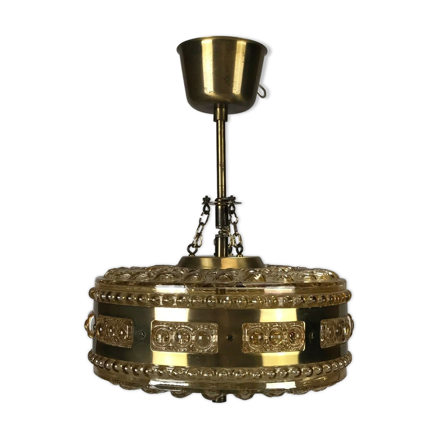 60s 70s lamp hanging lamp ball lamp bubble brass glass space age design