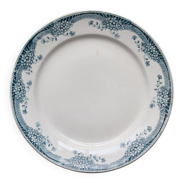 Plat de service rond vintage faïence Saint Amand Nouvelle Usine Céramique d