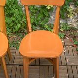 Paire de chaises bistrot caramel 1950