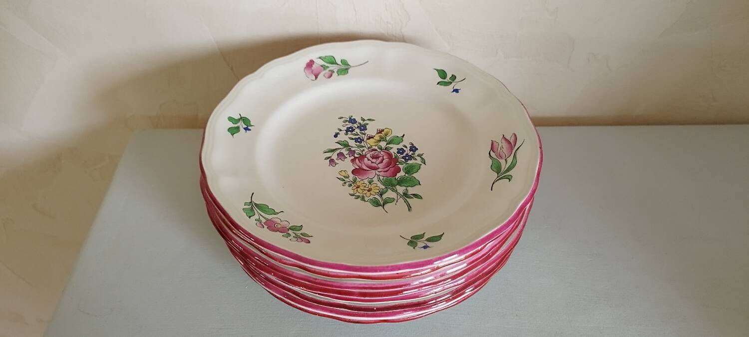 Assiettes à dessert Lunéville Keller et Guérin