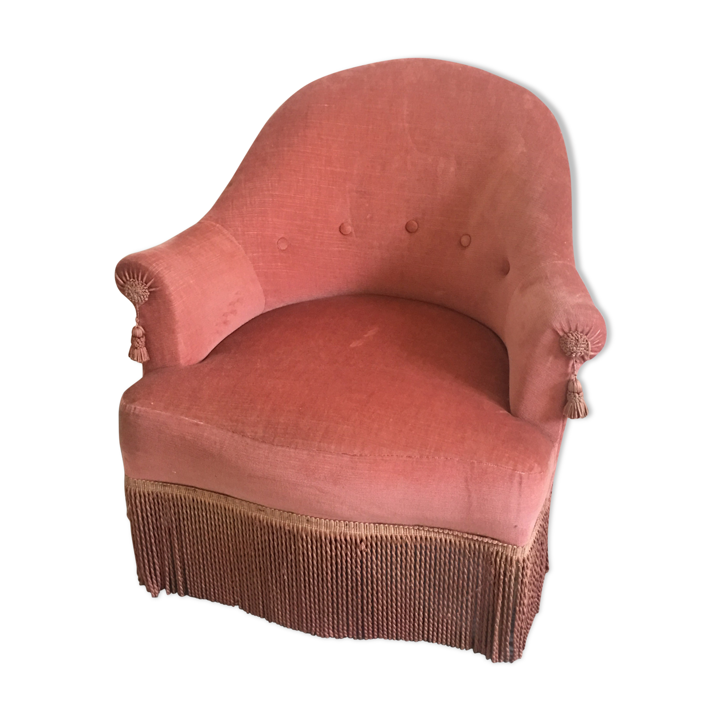 Toad in velvet chair pink