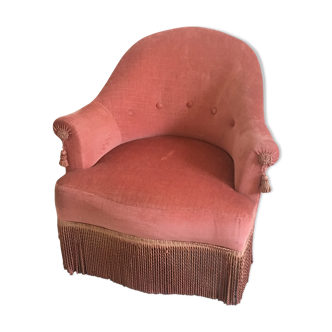 Toad in velvet chair pink