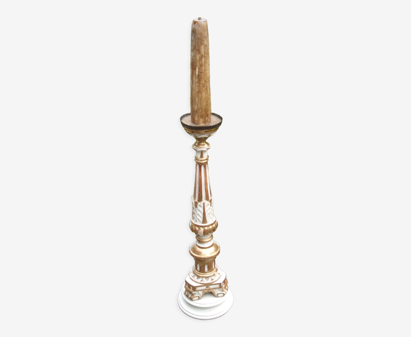 Porte cierge XVIIIeme siecle bois dore