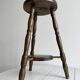 Antique dark wood stool