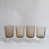 Set of 4 vintage gray foot glasses