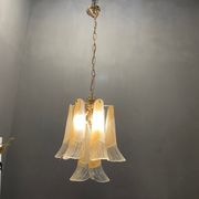 Suspension italienne en plumes de verre de Murano