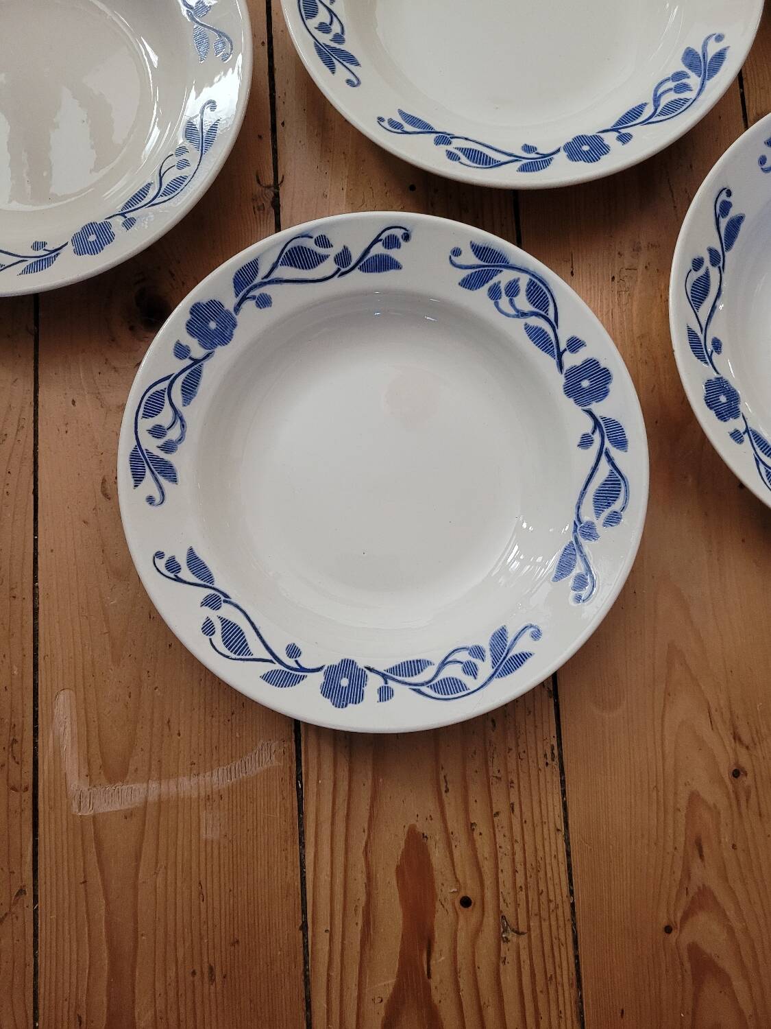 Set of 7 floral pattern soup plates ЗиК