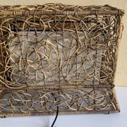 Lampe de sol/table en osier vintage