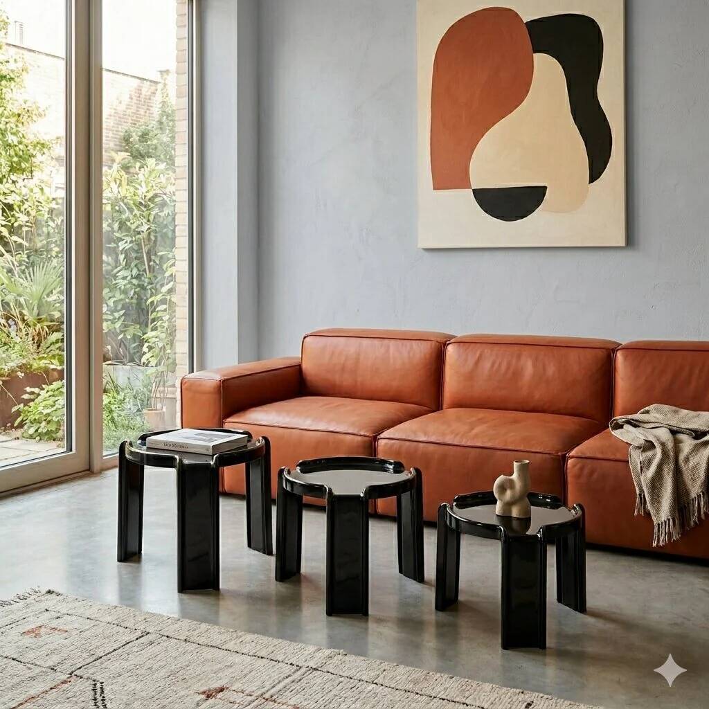 Low tables Kartell design Giotto Stoppino Italy 1970s