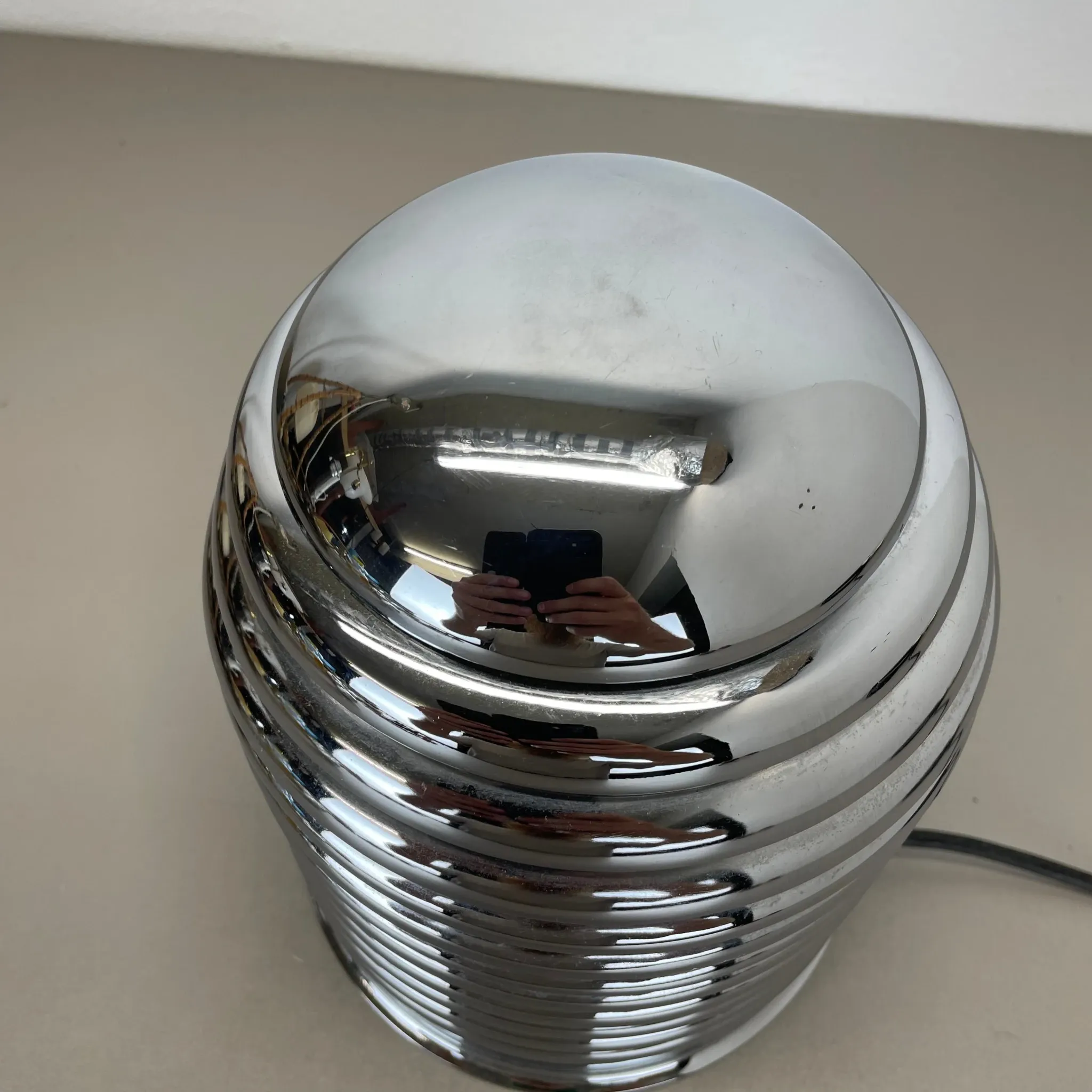 Vintage Table Lamp made of Chromed Metal by Kazuo Motozawa for Staff Leuchten, Germany, 1970s