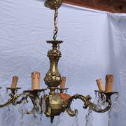 4 vintage crystal chandelier pendants