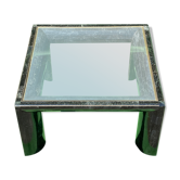 Table basse en pierre noire tesselated par Maitland Smith années 1970