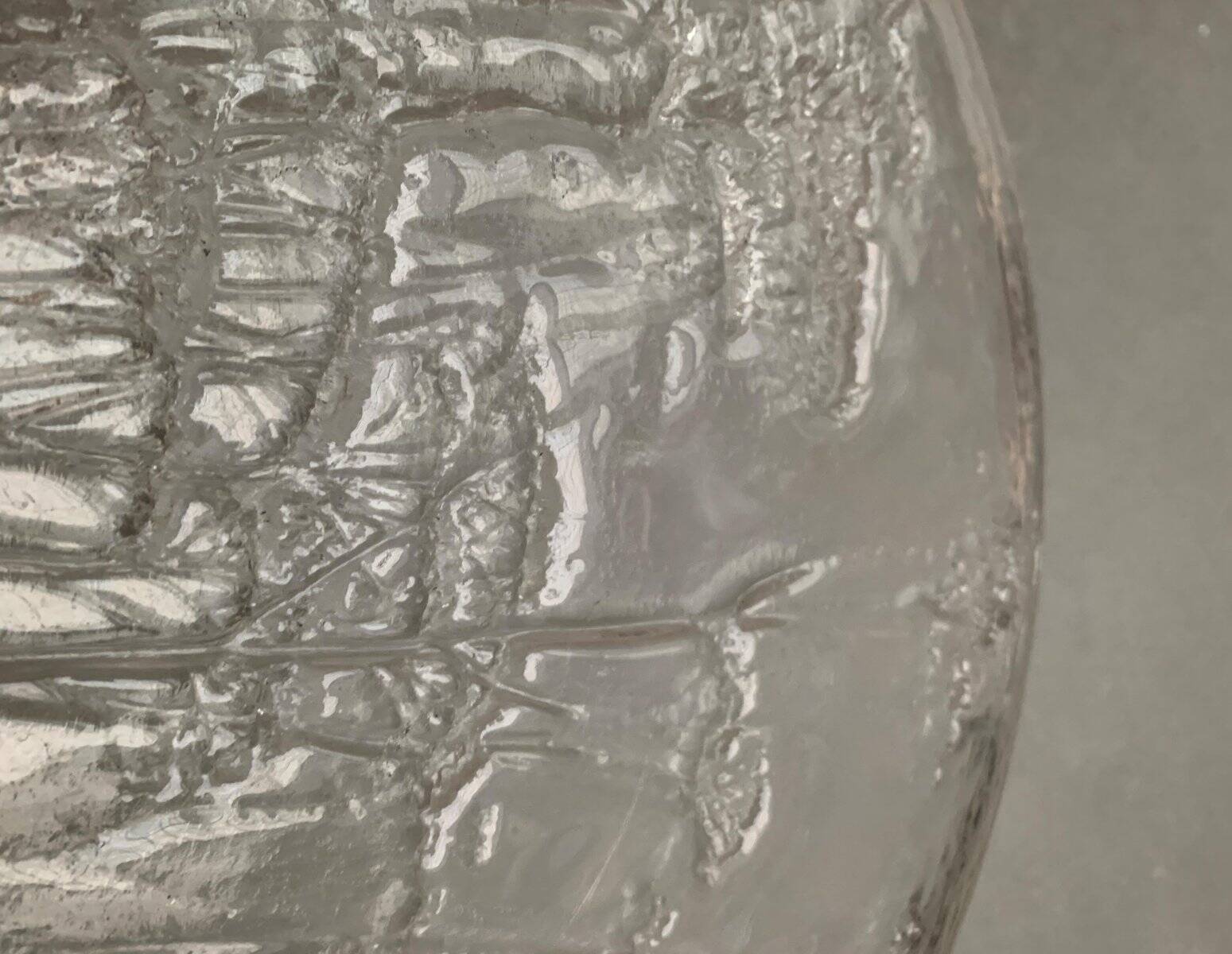 Large Finnish Glass Plate from the Mid-Century by Kaija Aarikka for Humppila