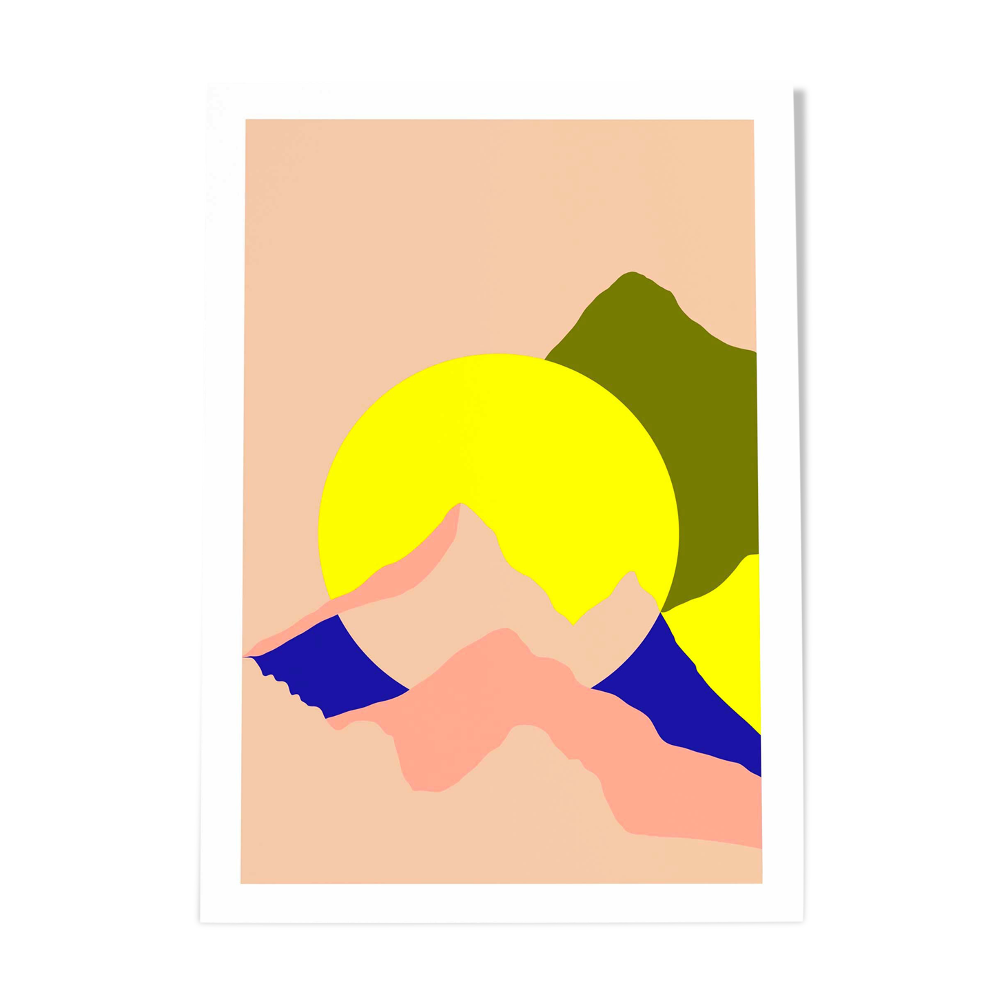 Rond soleil montagne - Limited edition art print (A4)