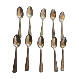 Lot de 10 cuillères à soupe en argent