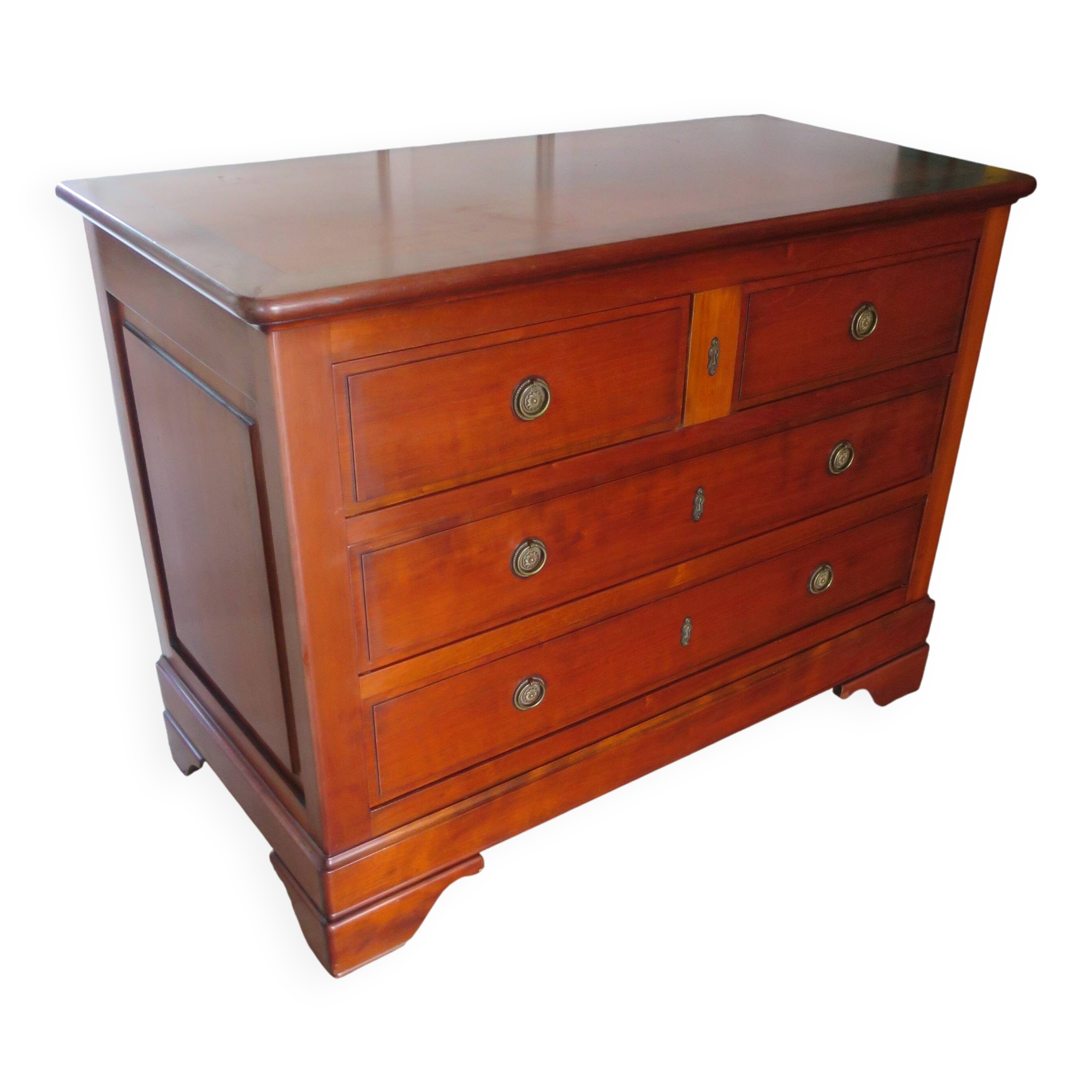 Ancien -commode -4 tiroirs - bois massif-merisier