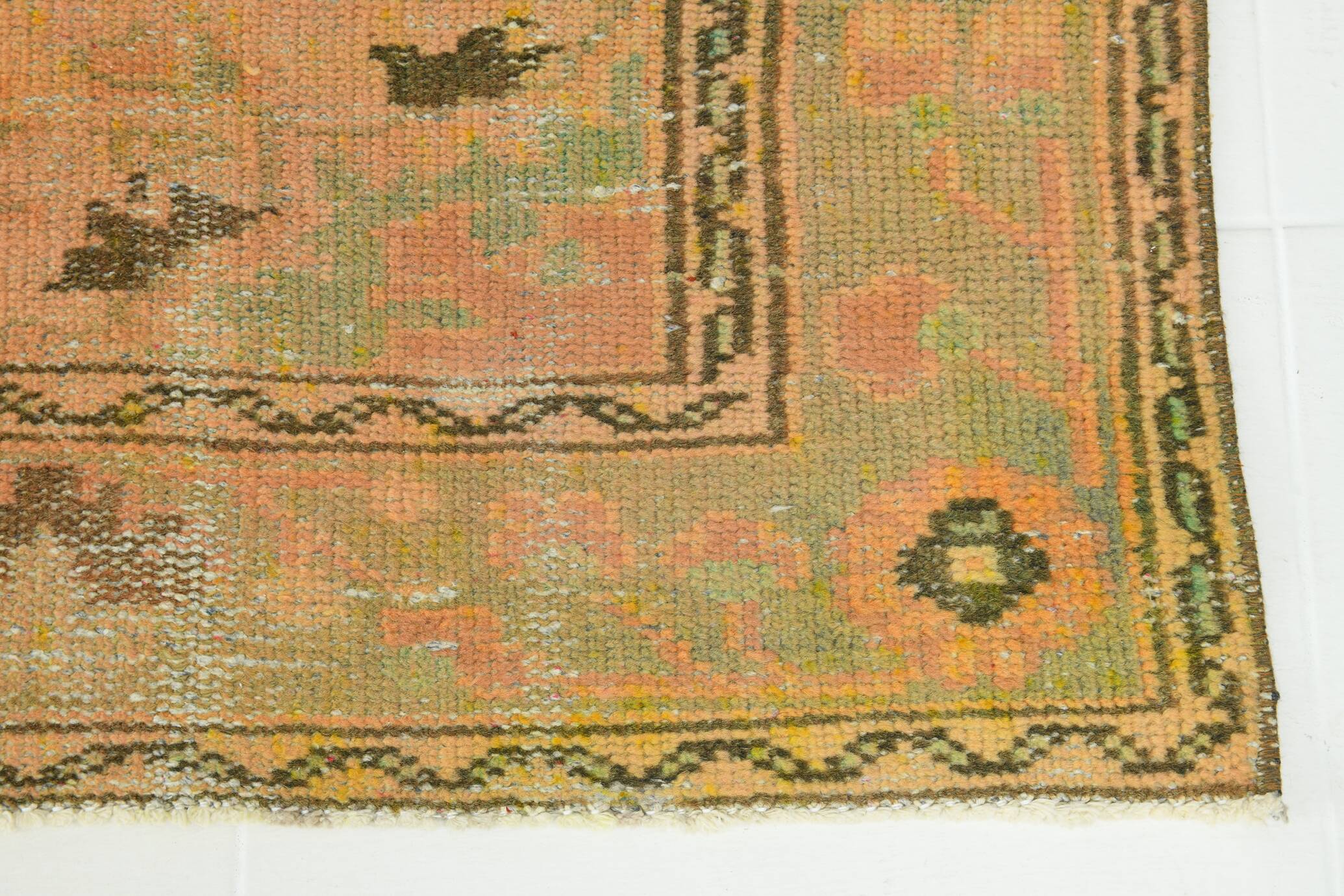 6x9 Shades Of Peach Orange Handmade Wool Oriental Turkish Rug, 180x286Cm