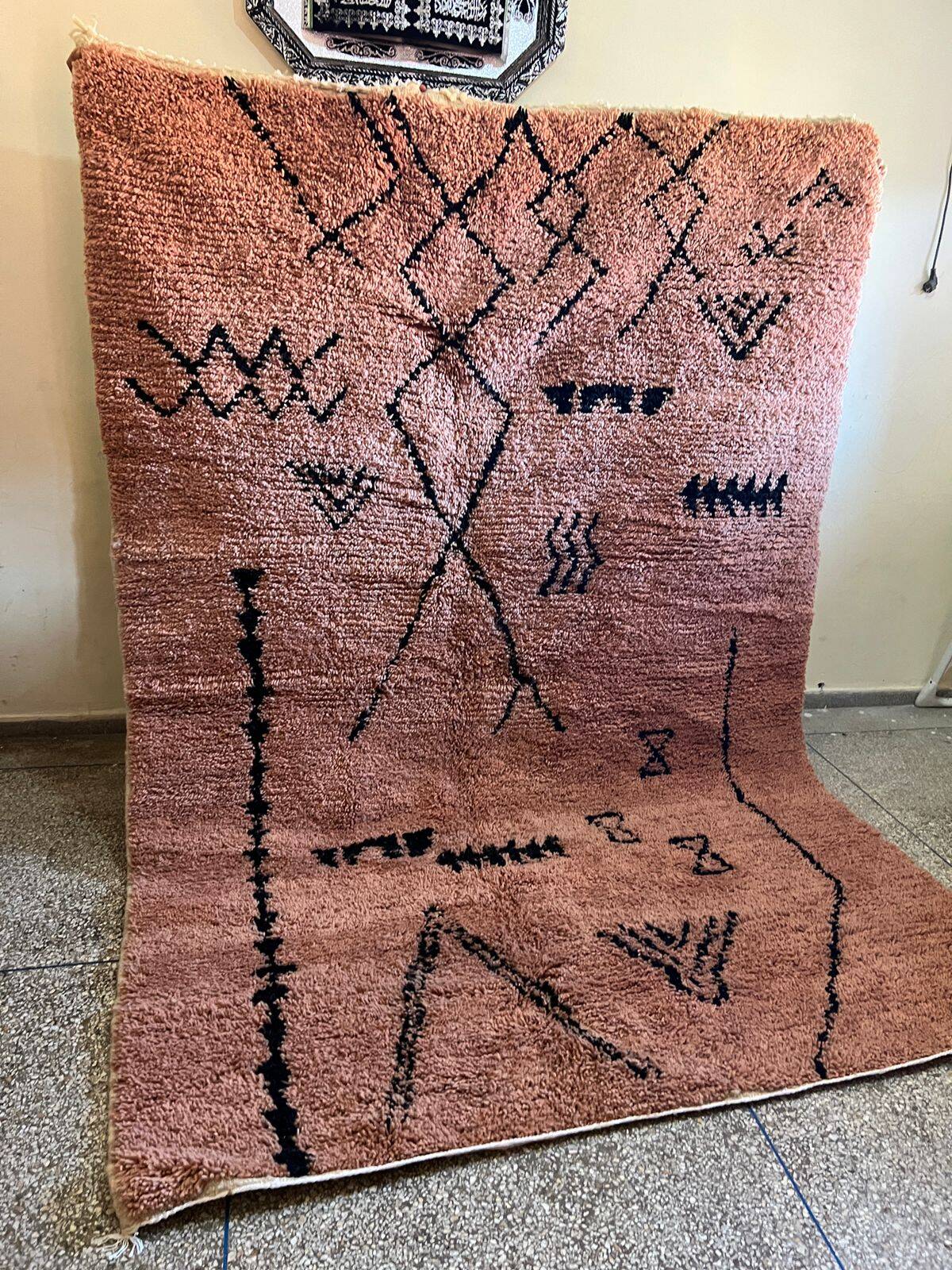 Berber rug in almond colour, 3/2m.