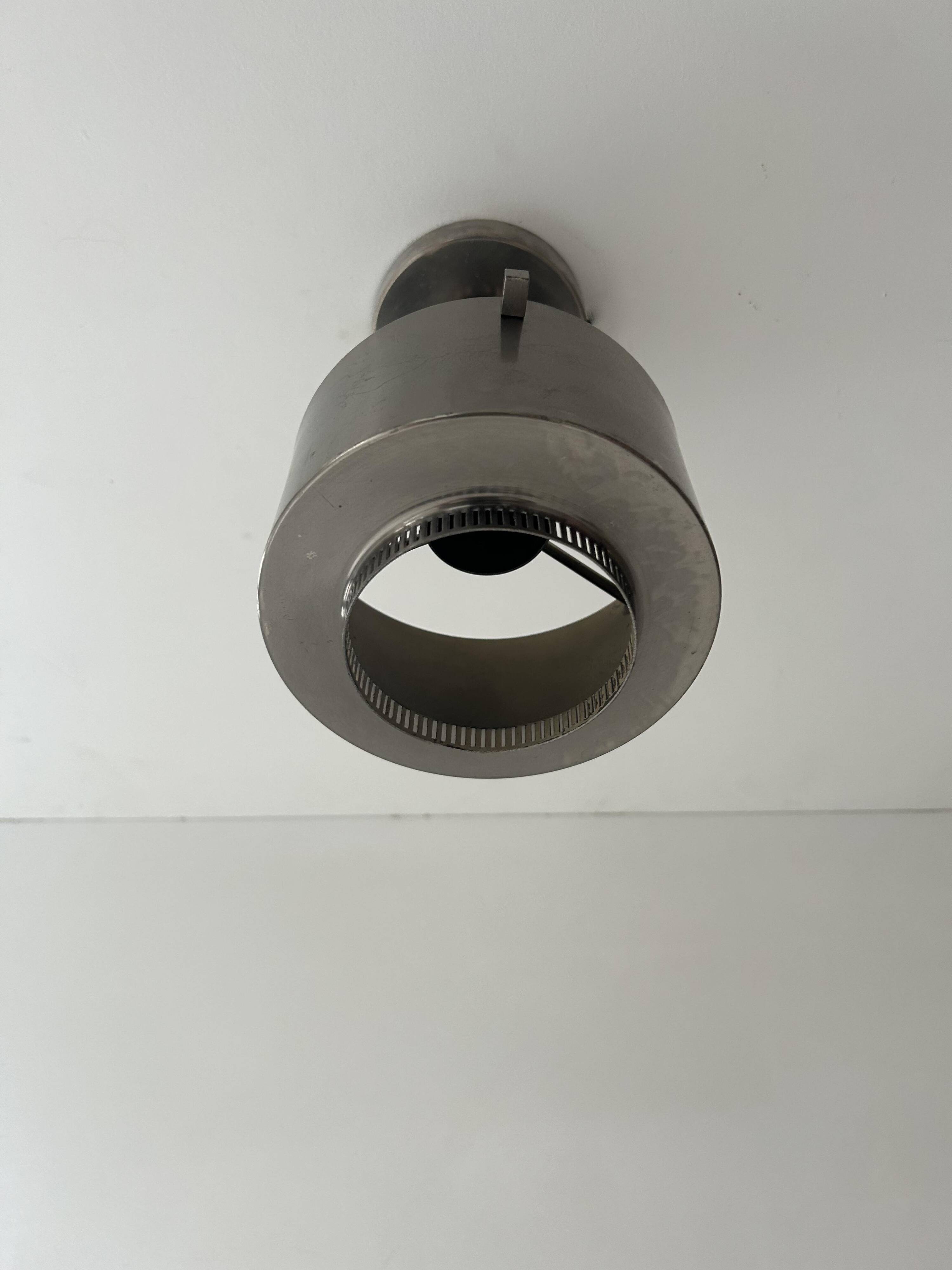 Vintage modernist chandelier, chrome metal, France 1940s