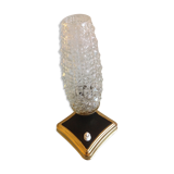 Structured tulip glass bedside lamp and laitone base / vintage 50-60s