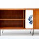 Alfred Hendrickx, Sideboard with Ceramic Art by Willy Meysmans