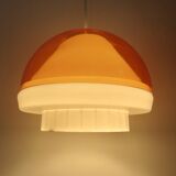 Orange plexiglass pendant light 1970