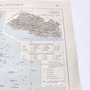 Carte Amérique Centrale vintage de 1950