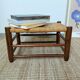 Vintage woven straw wooden stool
