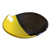 Bicolour ceramic cup in black and yellow signed Luc Vallauris 1950