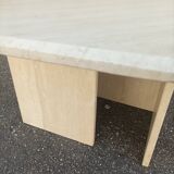 Exagonal travertine coffee table